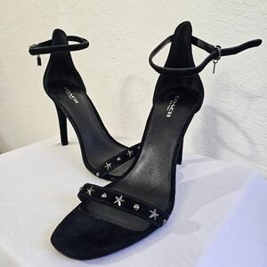 Coach Shoes Velvet Black leather Melrose Suede Heels